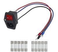 EPLZON 3D imprimante Arcade Interrupteur d'alimentation 10 A 250 V Prise d'alimentation avec fusible 5 A 10 A Câble d'extension 18 AWG 3 broches IEC320 C14 Interrupteur d'alimentation mâle