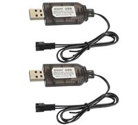 EPLZON 4,8 V Câble Chargement de Batterie, Adaptateur de Prise SM-2 Broches, utilisé sur Avion RC, Char RC, Modèle de véhicule RC, Voiture Buggy, Camion, VTT, Voitures de Course(2 Pièce)