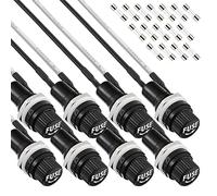 EPLZON 5x20mm noir bouchon à vis porte - fusible 250 vac 10 a 125 vac 15 a avec fil pré - soudé et kit de fusible en verre à fusion rapide 10A / 15A