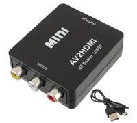 EPLZON Adaptateur RCA vers HDMI Convertisseur AV en HDMI, 1080P Supporte PAL/NTSC RCA Composite CVBS Convertisseur Audio Vidéo avec USB Câble pour PC/Xbox/TV/STB/VHS/DVD/Wii(Noir)