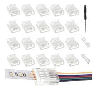 EPLZON Connecteur LED 6 broches 12 mm, 20 pièces, intérieur/extérieur, multicolore, 72 W, étanche