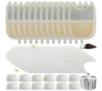 EPLZON Filtres pour Fontaine à Chat, Lot de 12 Filtres à Charbon et 12 Filtres Mousse Filtre de Rechange avec Résine Charbon Actif pour 4L Fontaine a Eau Chat avec Detecteur de Mouvement (YPD-C004)