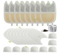 EPLZON Filtres pour Fontaine à Chat, Lot de 8 Filtres à Charbon et 8 Filtres Mousse Filtre de Rechange avec Résine et Charbon Actif pour 4L Fontaine a Eau Chat avec Detecteur de Mouvement (YPD-C004)