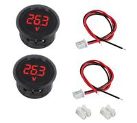 EPLZON Lot de 2 Voltmètres Numériques DC 4-100 V, 2 Fils 3 Chiffres Affichage LED avec protection anti-connexion pour voiture/moto/camion/marine/caravane (Rouge)