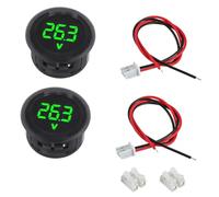 EPLZON Lot de 2 Voltmètres Numériques DC 4-100 V, 2 Fils 3 Chiffres Affichage LED avec protection anti-connexion pour voiture/moto/camion/SUV/ATV/marine/caravane (Vert)