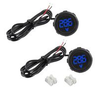EPLZON Lot de 2 Voltmètres Numériques DC 4-100 V, 2 Fils 3 Chiffres Affichage LED Waterproof Digital Display Voltmeter avec protection anti-connexion pour voiture/moto/camion/marine/caravane (Bleu)