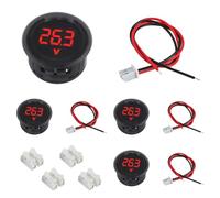 EPLZON Lot de 4 Voltmètres Numériques DC 4-100 V, 2 Fils 3 Chiffres Affichage LED avec protection anti-connexion pour voiture/moto/camion/SUV/ATV/marine/caravane (Rouge)