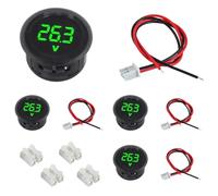 EPLZON Lot de 4 Voltmètres Numériques DC 4-100 V, 2 Fils 3 Chiffres Affichage LED avec protection anti-connexion pour voiture/moto/camion/SUV/ATV/marine/caravane (Vert)