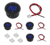 EPLZON Lot de 4 Voltmètres Numériques DC 4-100 V, 2 Fils 3 Chiffres Affichage LED avec protection anti-connexion pour voiture/moto/camion/SUV/ATV/marine/caravane (Bleu)