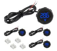 EPLZON Lot de 4 Voltmètres Numériques DC 4-100 V, 2 Fils 3 Chiffres Affichage LED Waterproof Digital Display Voltmeter avec protection anti-connexion pour voiture/moto/camion/marine/caravane (Bleu)