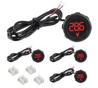 EPLZON Lot de 4 Voltmètres Numériques DC 4-100 V, 2 Fils 3 Chiffres Affichage LED Waterproof Digital Display Voltmeter avec protection anti-connexion pour voiture/moto/camion/marine/caravane (Rouge)