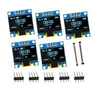 EPLZON Lot de 5 mini modules d'affichage OLED IIC de 2,4 cm 128 x 64 pixels auto-lumineux pour projets Arduino Raspberry Pi avec fil (bleu)
