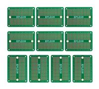 EPLZON MINI PCB Board Carte de prototypage Breadboard soudable Protoboard Circuit Imprimé Double Faces pour les projets de bricolage électronique compatibles avec(10 pièces,Vert)