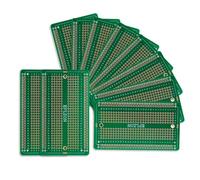 EPLZON PCB Board Carte de prototypage Breadboard soudable Protoboard Circuit Imprimé Double Faces pour les projets de bricolage électronique compatibles avec(10 pièces,Vert)