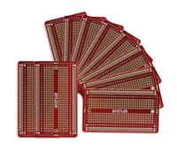 EPLZON PCB Board Carte de prototypage Breadboard soudable Protoboard Circuit Imprimé Double Faces pour les projets de bricolage électronique compatibles avec(10 pièces,Rouge)