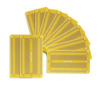 EPLZON PCB Board Carte de prototypage Breadboard soudable Protoboard Circuit Imprimé Double Faces pour les projets de bricolage électronique compatibles avec(10 pièces,Jaune)