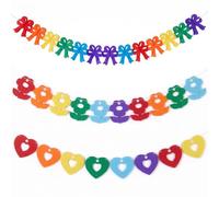 EPMOCN 3 Pièces Décoration Rentrée Scolaire - Guirlande Papier Cœur Rouge, Papillon et Fleur Colorés - Idéal pour Maternelle, École et Fête de Bienvenue des Classes