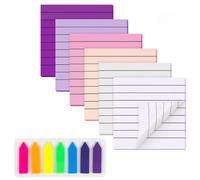 EPMOCN Lot de 6 Blocs Notes Autocollantes Transparentes et Marque Page Adhésif. PET Imperméable, Écriture Facile. Index Séparateur pour Étude, Bureau, Organisation
