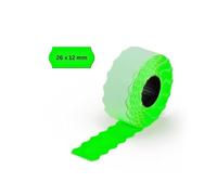 epo52 Lot de 6 rouleaux d’étiquettes vert vif (9000 étiquettes au total) pour étiqueteuse à main, adhésion permanente, 26 x 12 mm