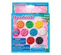 Aquabeads – Recharge perles classiques – 800 perles 8 couleurs – Collent à l'eau – 4 ans+