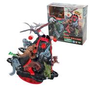 Jeu de Société - EPOCH GAMES - Jurassic World Shaky Volcano - Volcan en Éruption, Dinosaures à Sauver !