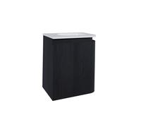 Epoch Meuble de salle de bains - 36x35x41cm - arrondi droit - angle gauche - 1 porte - vasque Corian - sans trou de robinet - Chocolat 9TT35134C