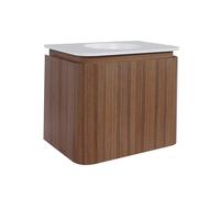 Epoch Meuble de salle de bains - 51x35x41cm - coins arrondis - 2 portes - lavabo Corian - sans trou de robinet - Roquebrun 9TT50132R