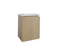 Epoch Meuble WC - 36x35x41cm - arrondi droit - angle gauche - 1 porte - vasque Corian - sans trou de robinetterie - Blanc 9TT35134B