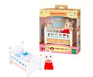 EPOCH Sylvanian Families - Bébé lapin en chocolat avec lit bébé, Jouets de construction