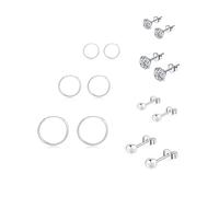 Epoch World 7 Paires Boucles D'oreilles en Argent 925 Petites Boucles d'Oreilles Créoles Argent Femme Clous d'Oreilles Argent Anneaux Creoles Boucles d Oreilles Boucles pour Femme Homme Fille