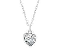 Epoch World Collier Cœur en Argent Sterling 925 avec Pendentif Zircon Cubique Collier Argent Pendentif Cœur pour Femme Fille Cadeau Bijoux