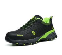 Epochsaga Chaussures de sécurité à Embout en Acier pour Hommes, pour Usage Industriel et dans Le Secteur de la Construction (Vert, Adulte, Homme, 41, Numérique, Système Taille Chaussures EU, Moyen)