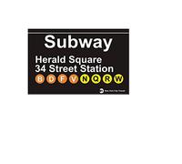 EpochSign Herald Square 34Th Street Nyc Subway Sign Plaque de métro York City Mta Station Réplique de Street Sign 8X12"