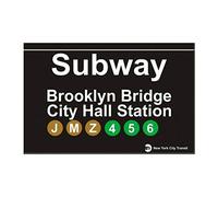 EpochSign Plaque de métro en métal pour l'hôtel de ville de Brooklyn Bridge 20 x 30 cm