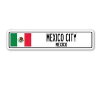 EpochSign Plaque de Rue en Aluminium avec Drapeau Mexicain 10 x 40 cm