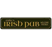 EpochSign Plaque de rue personnalisée pour pub irlandais avec inscription Welcome Friends 10 x 40 cm