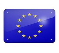 EpochSign Plaque en métal avec Drapeau de l'Union européenne (UE) 8 x 12 Pouces