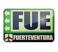 EpochSign Plaque en métal avec Inscription « Aéroportcode FUE Fuerteventura » 8 x 12 Pouces