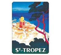 EpochSign Plaque en métal avec inscription « Riviera Saint Tropez » - Style vintage - Côte d'Azur - 20,3 x 30,5 cm