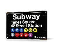 EpochSign Plaque en métal New York Subway Times Street 20,3 x 30,5 cm