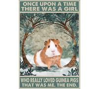 EpochSign Plaque en métal vintage avec inscription « Guinea Pigs Once Upon A Time There Was A Girl Who Really Loved Guinea Pigs » 20,3 x 30,5 cm
