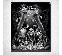EpochSign Plaque en métal Vintage Jour des Morts Rockabilly Crâne dernière Danse 20 x 30 cm