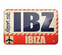 EpochSign Plaque métallique en métal Airportcode IBZ Ibiza 8 x 12 Pouces