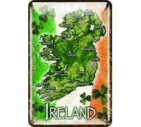 EpochSign Plaque métallique en métal avec Carte de l'Irlande en Relief 20,3 x 30,5 cm