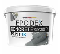EPODEX 1K Peinture béton, revetement de sol & mur, peinture sol exterieur, résistante UV, intérieur & extérieur sans eau stagnante - 2kg pour 2 couches sur 8m² - Gris argent