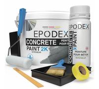EPODEX 2K Peinture béton & accessoires, résine époxy sol, peinture sol garage epoxy, Imperméable, Intérieure, Cave, garage, atelier - 3,6kg suffit pour 2 couches sur 9m² - Ivoire