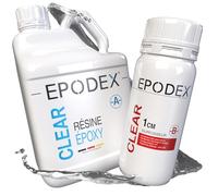 EPODEX ECO, Kit Résine époxy transparente pour coulées jusqu’à 1cm, Avec ou sans pigment, Pour revêtement, stratification, réparations, arts et artisanat - BLUE - Transparent - 6kg