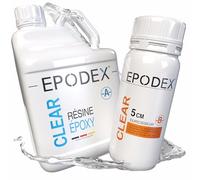 EPODEX ECO+ Kit résine époxy transparente pour des coulées jusqu’à 5 cm, Avec ou sans pigments, pour table rivière, lampe, hautes coulées et plus - CLEAR - Transparent - 18kg