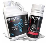 EPODEX Résine époxy PRO, Kit de résine cristal pour des hauteurs de coulée jusqu'à 2 cm, Résine pour bijoux, arts & artisanat, PEARL WHITE - Metallic, 4,5kg