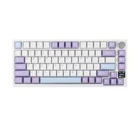 EPOMAKER Ajazz AK820 Pro 75% Gasket Clavier Mecanique sans Fil/BT/USB, RGB Rétro-Éclairé, TFT écran, Foam d'insonorisation pour PC/Mac/Win,QWERTY (Blanc Violet, Ajazz Flying Fish Switch)